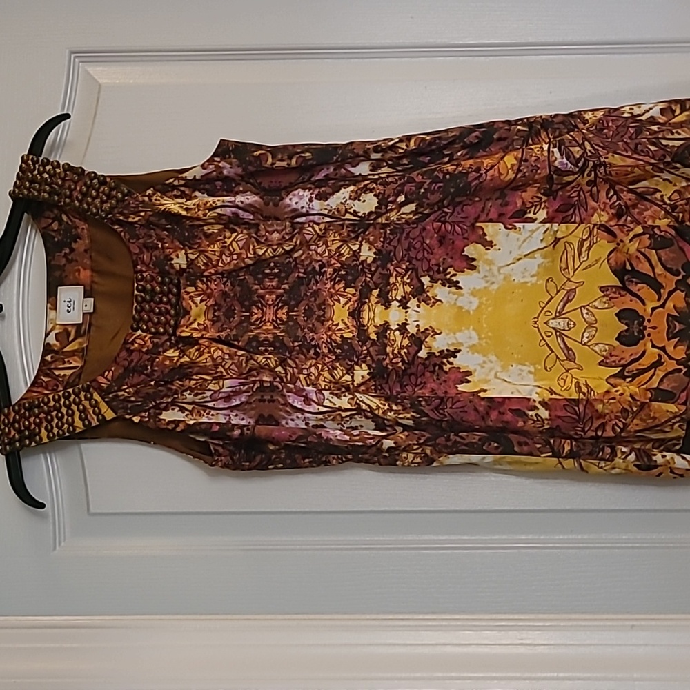 eci New York Size 6 Sleeveless Dress/Tunic With Studded Neckline